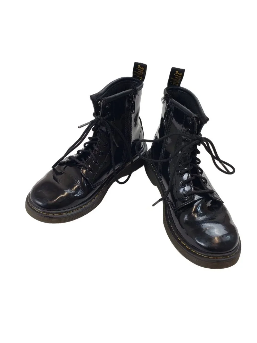Dr. Martens 1460 J Delaney Black Patent Leather Boots Size Girl's 3